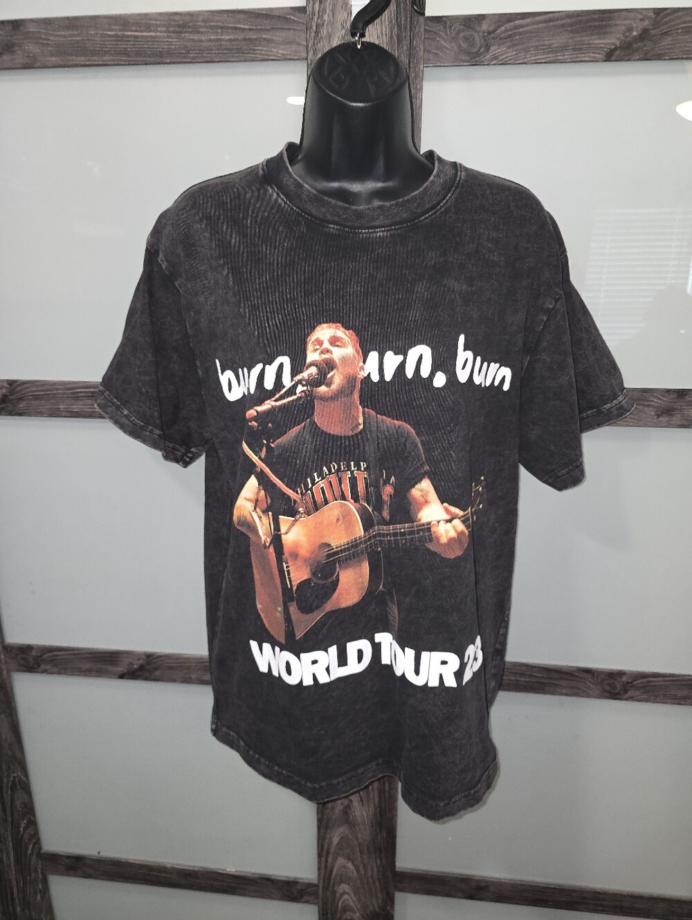Zach Bryan 2023 Burn Burn Burn Tour T Shirt Black Short Sleeve Sz S